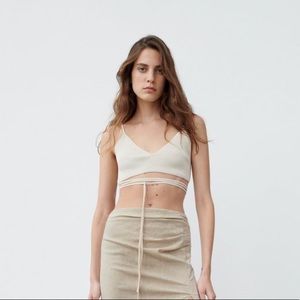 Zara cream strappy top